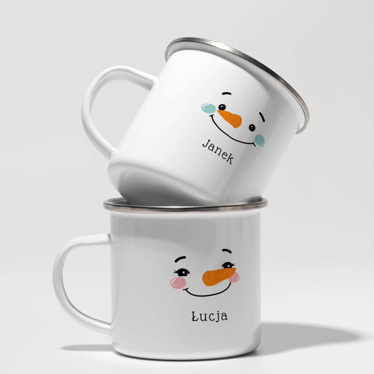 Zestaw kubków świątecznych - bałwanki personalizowane kubki świąteczne dla dzieci