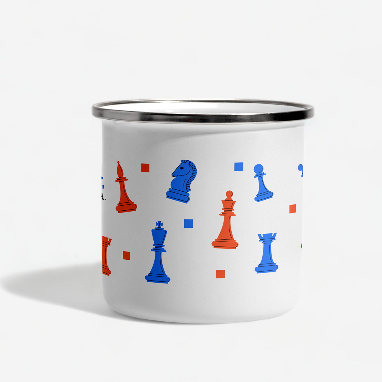Emaliowany kubek dla szachisty prezent dla młodego szachisty personalizowany kubek dla dziecka