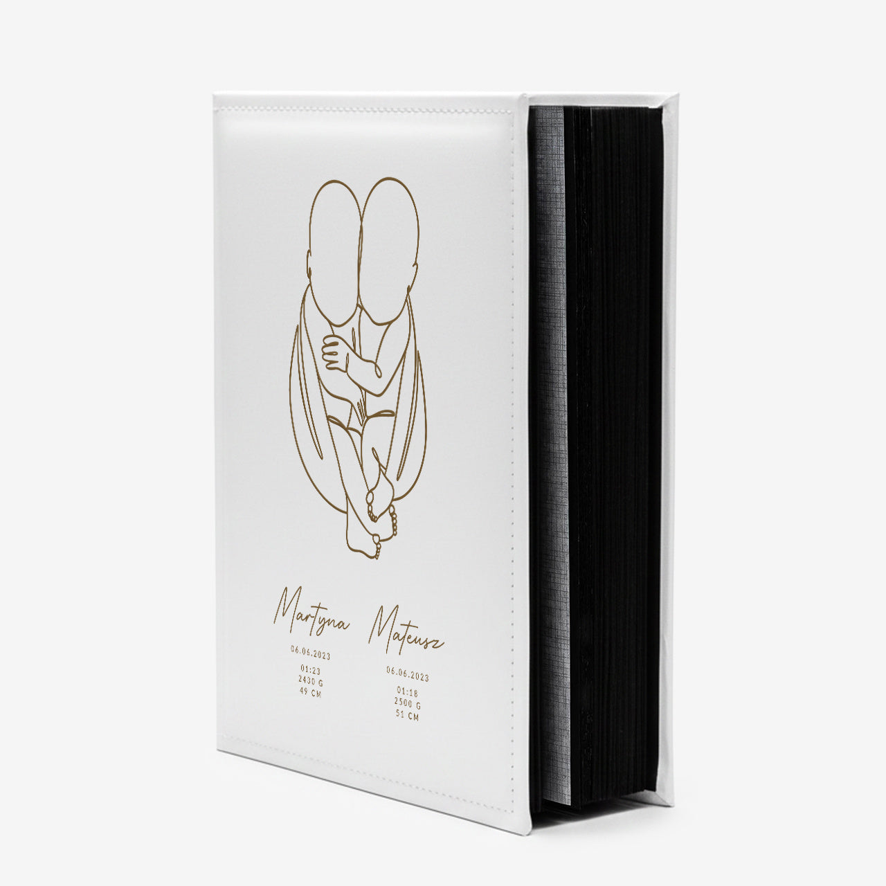Grawerowany album z okazji Narodzin Bliźniaków