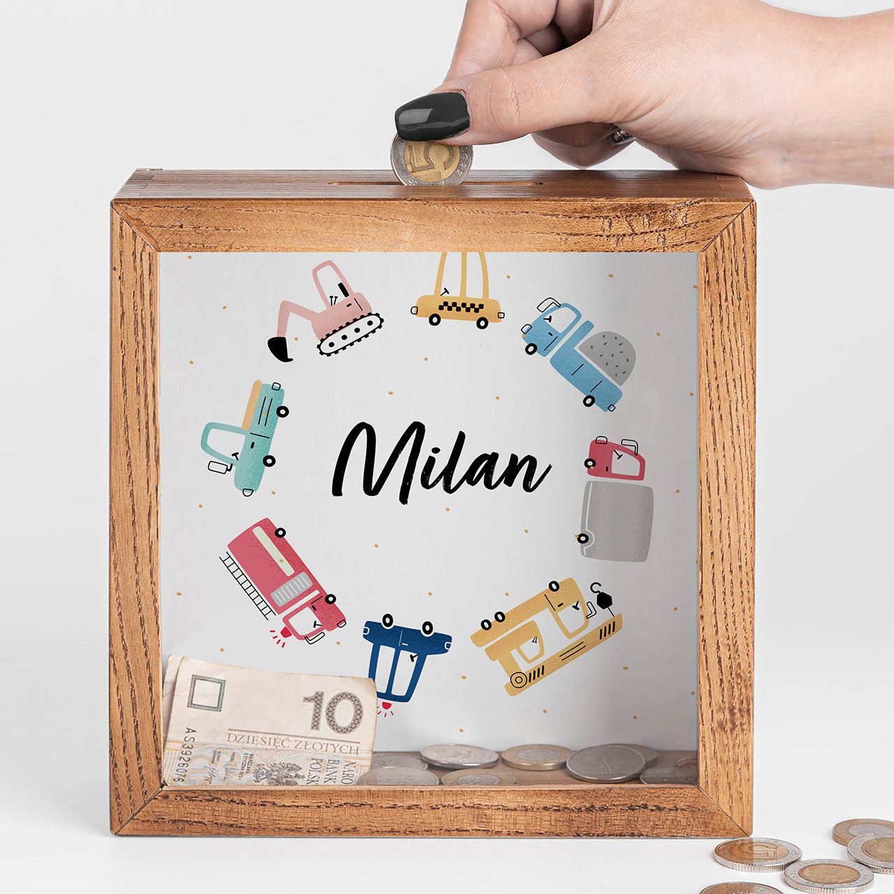 Skarbonka z imieniem dla chłopca prezent dla chłopca skarbonka z imieniem