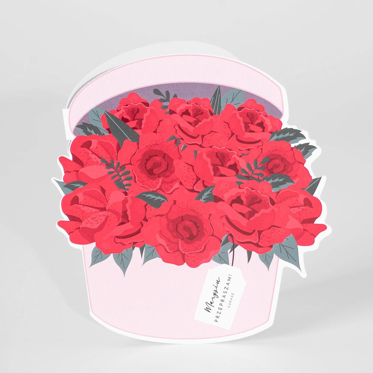 Duża kartka xxl na przeprosiny - kosz kwiatów