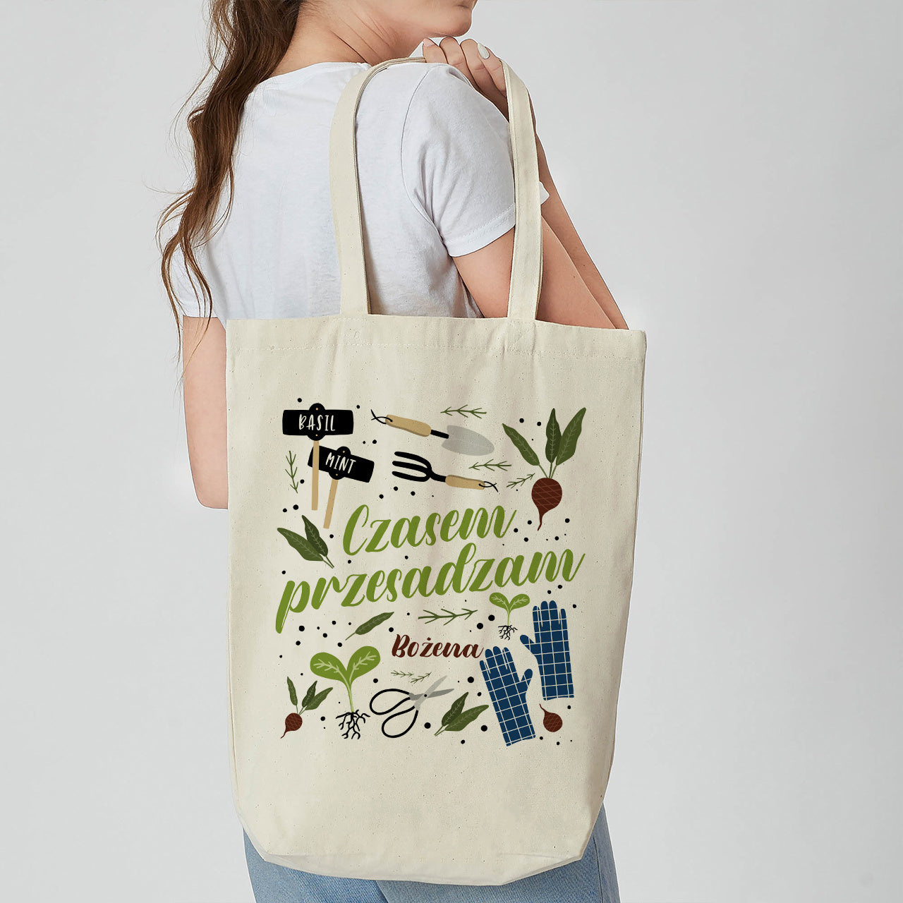 Torba personalizowana - Czasem Przesadzam - prezent dla miłośniczki ogrodnictwa