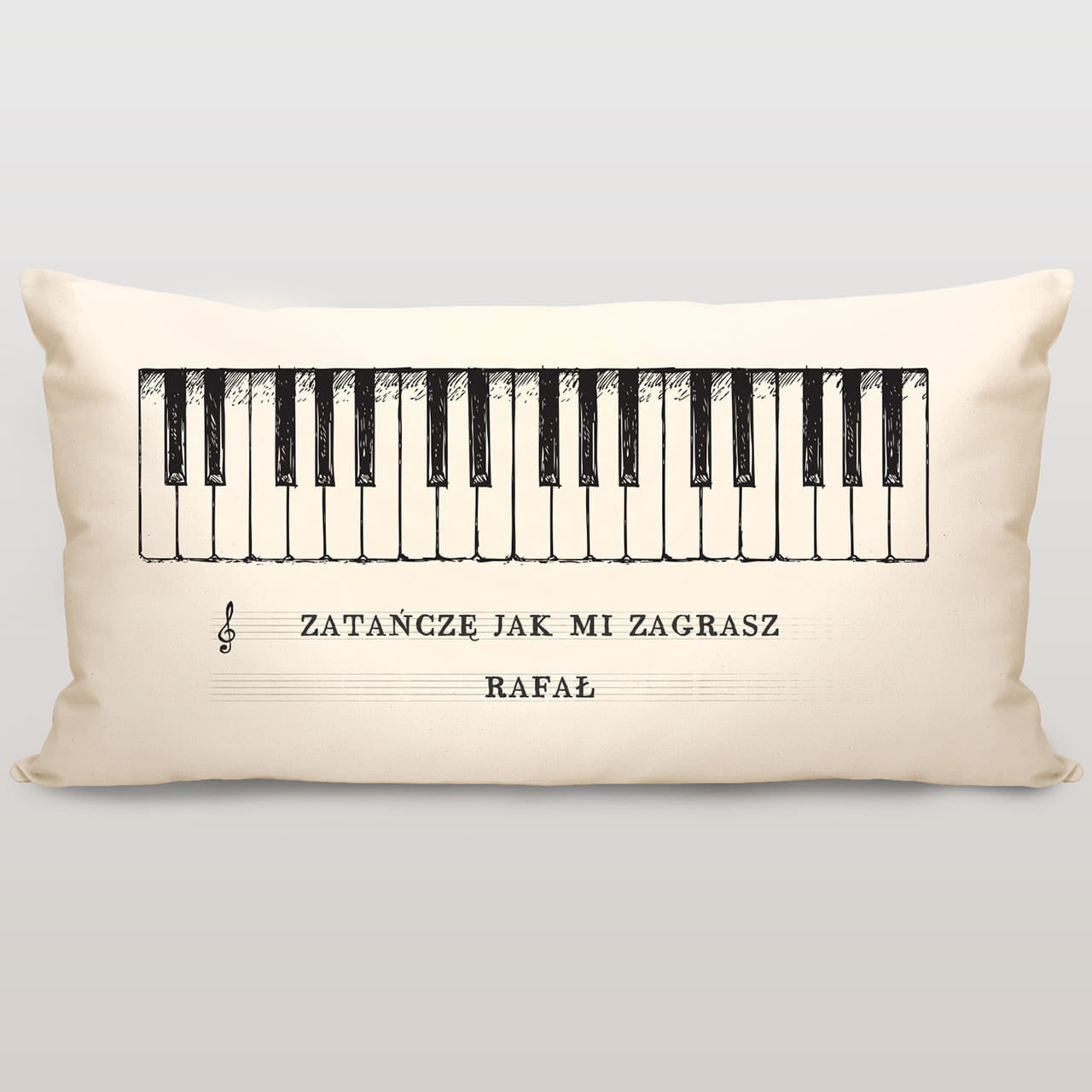 Poduszka z nadrukiem prezent dla pianistki - Zatańczę jak mi zagrasz prezent dla muzyka personalizowana poduszka