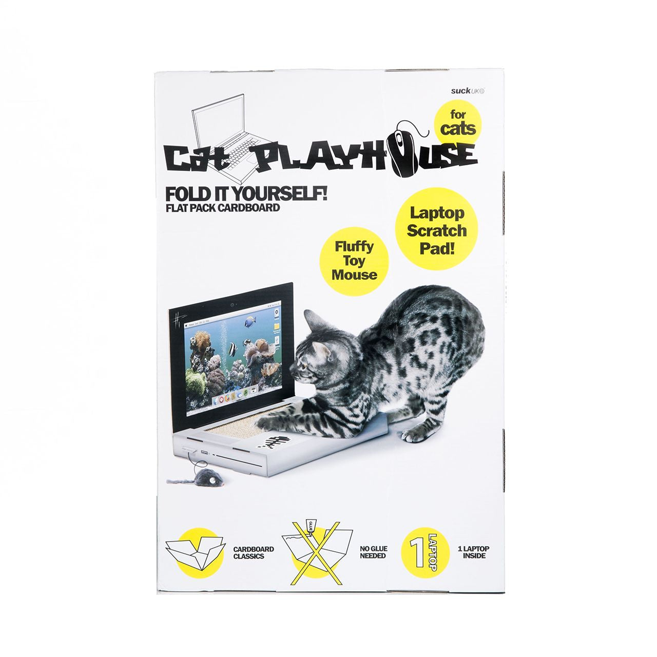 Tekturowa zabawka dla kota Laptop