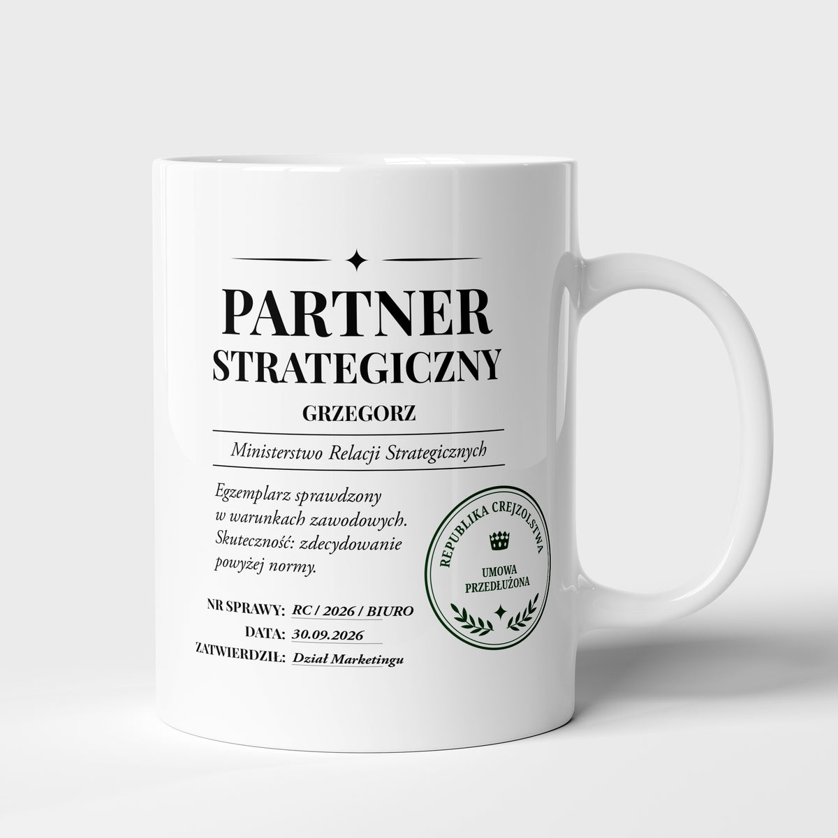 Personalizowany kubek dla chłopaka - partner strategiczny