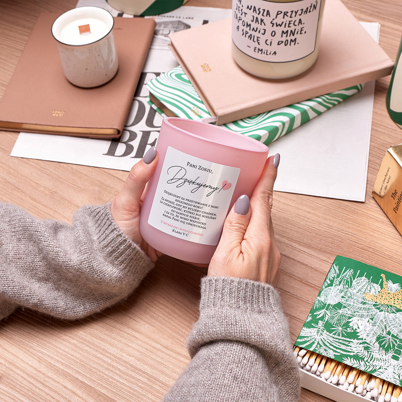 Personalizowana świeca - prezent dla wychowawczyni na koniec roku świeca personalizowana świeca zapachowa