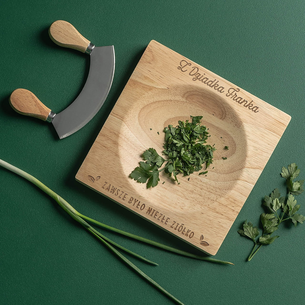 Grawerowany siekacz na prezent dla dziadka - niezłe ziółko prezent na dzień dziadka siekacz do ziół