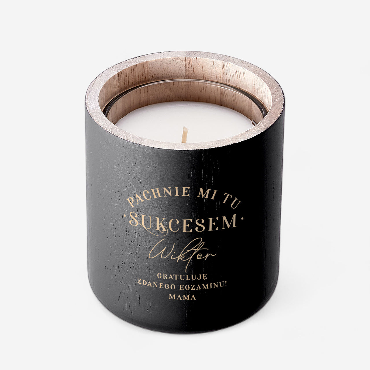 Grawerowana świeca z opakowaniem prezentowym - prezent gratulacyjny