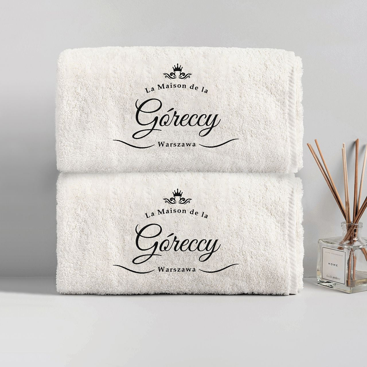 Personalizowane ręczniki dla pary prezent dla pary komplet ręczników ręczniki z haftem ręczniki personalizowane