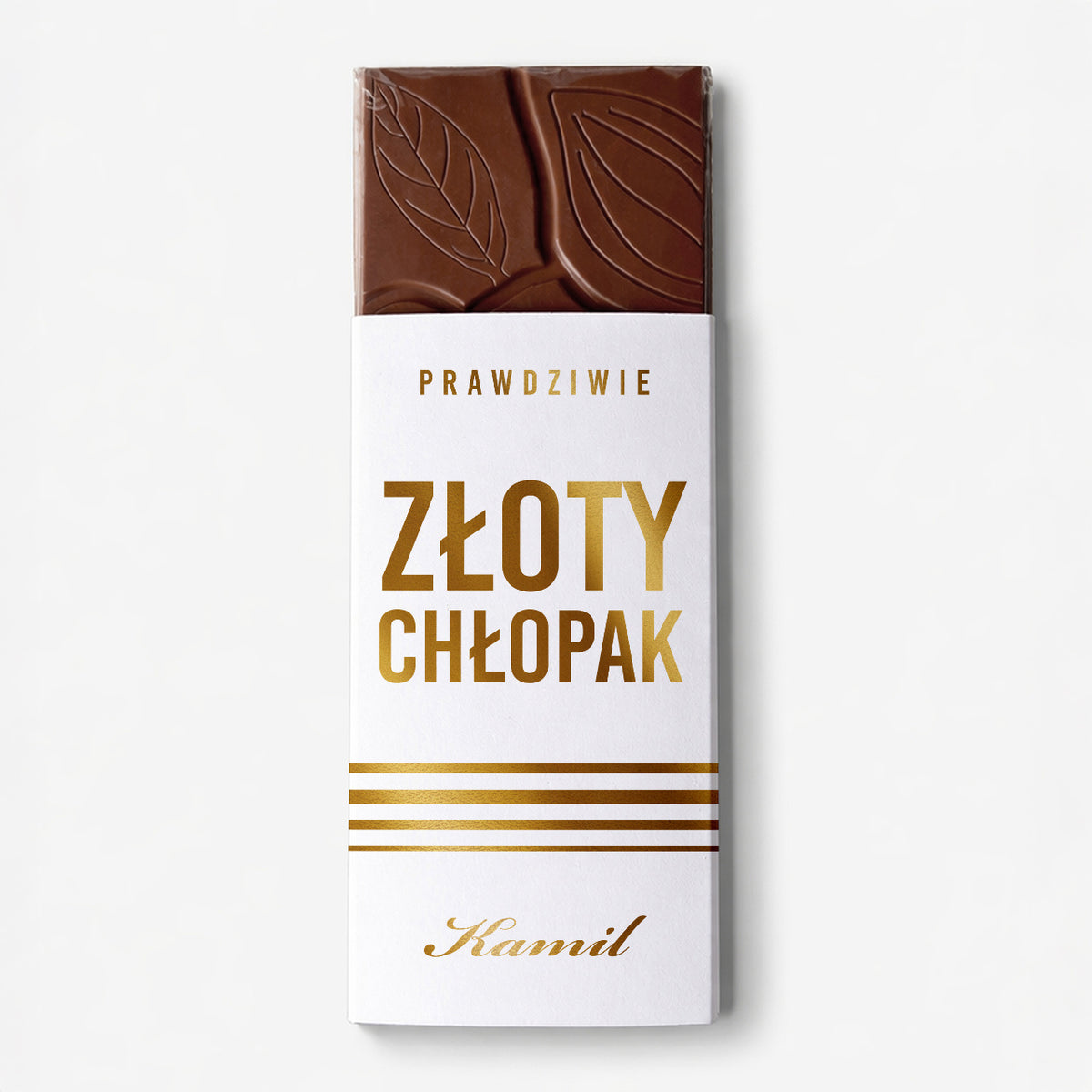 Personalizowana czekolada ze złoceniem - prezent na Dzień Chłopaka czekolada na Dzień Chłopaka
