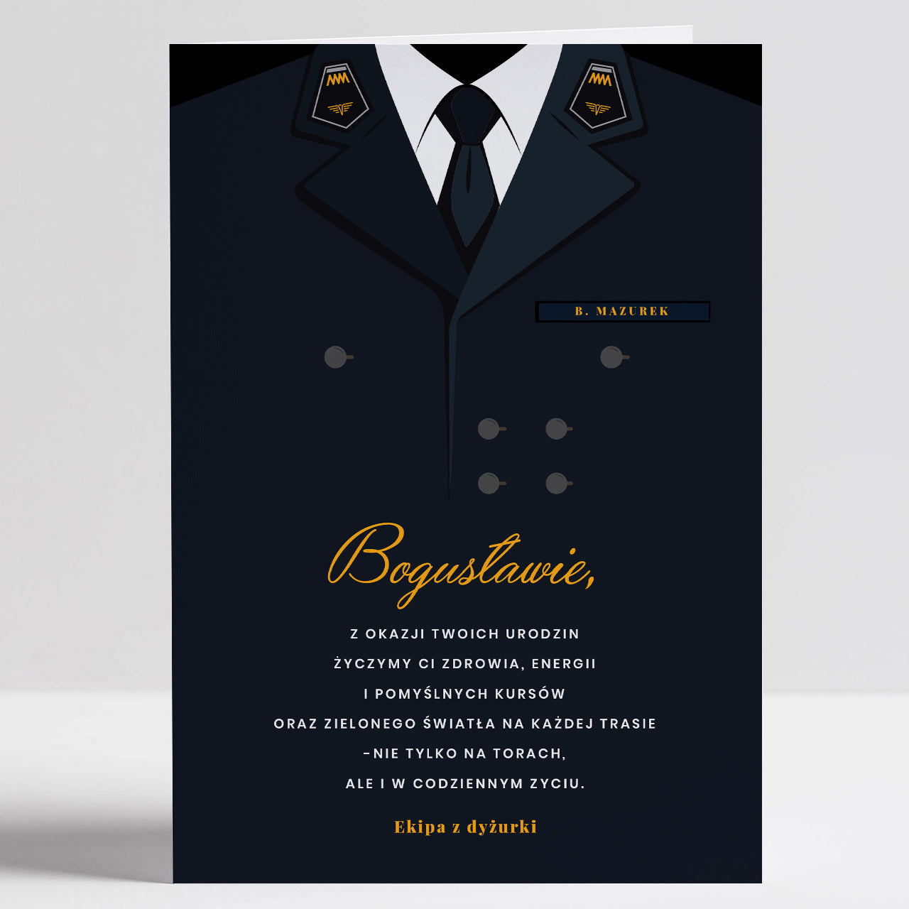 Kartka dla kolejarza prezent dla kolejarza kartka urodzinowa