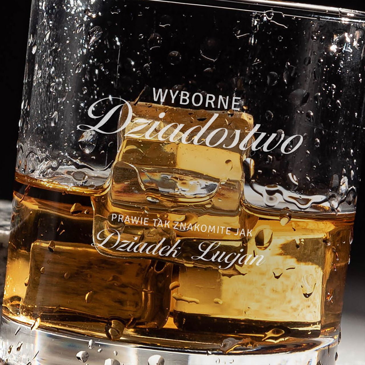 Grawerowana szklanka do whisky - śmieszny prezent na Dzień Dziadka
