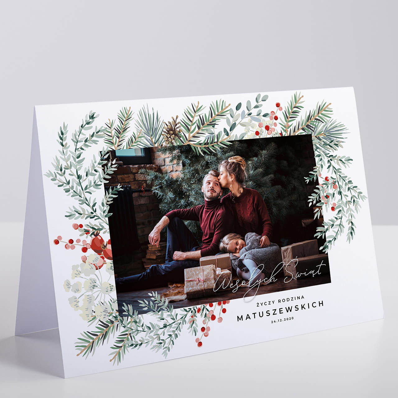 Personalizowana kartka świąteczna Wesołych Świąt upominek świąteczny kartka na święta upominek na święta