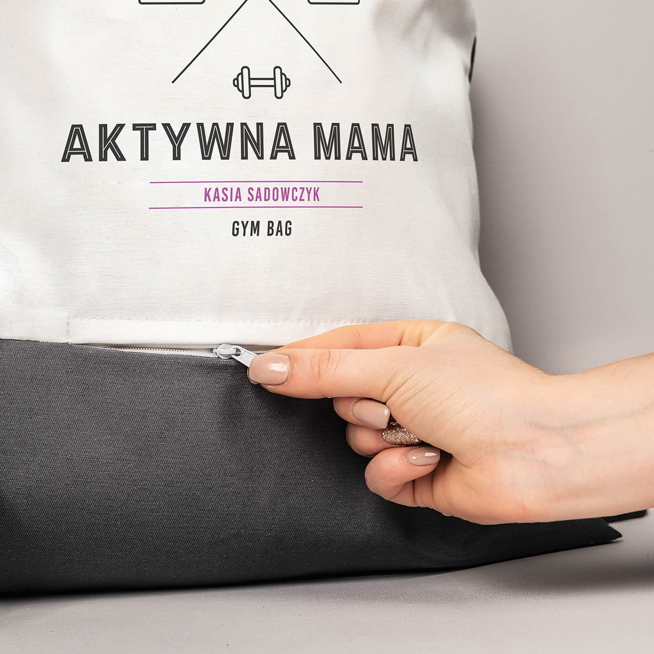 Personalizowany worek na plecy dla młodej mamy - aktywna mama