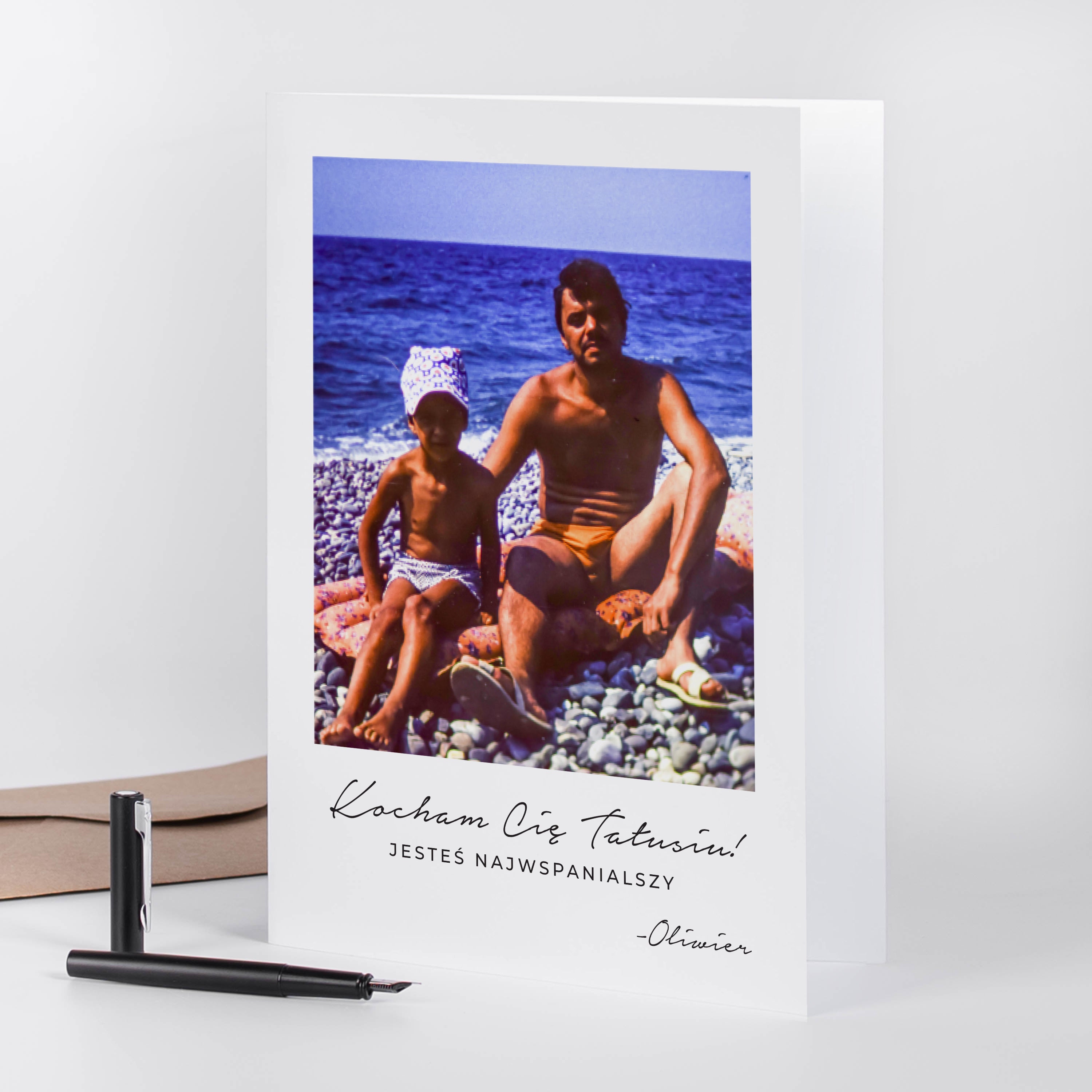 Kartka ze zdjęciem na Dzień Ojca - A4 upominek dla taty na Dzień Ojca kartka personalizowana dla Taty
