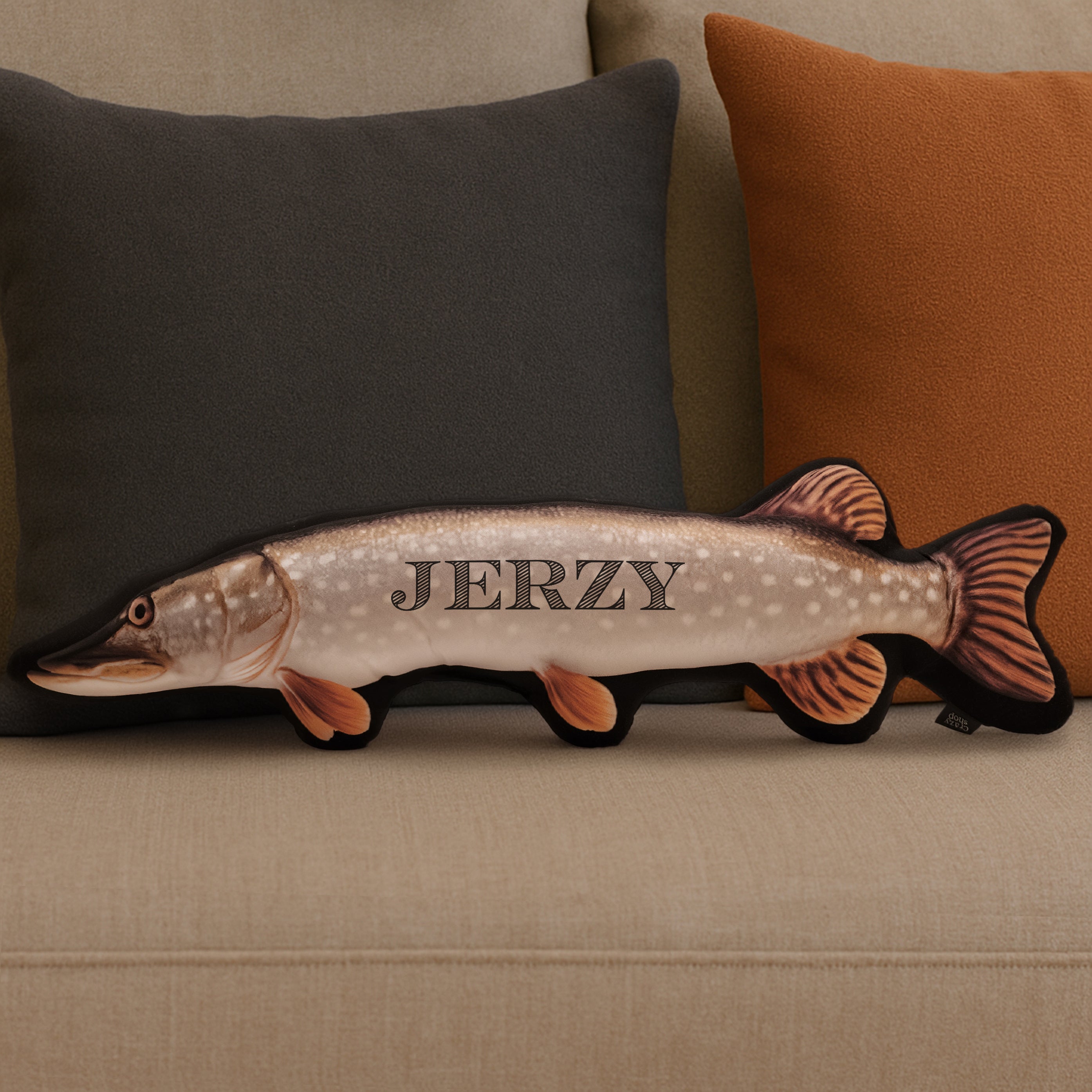 Personalizowana poduszka ryba - prezent dla wędkarza