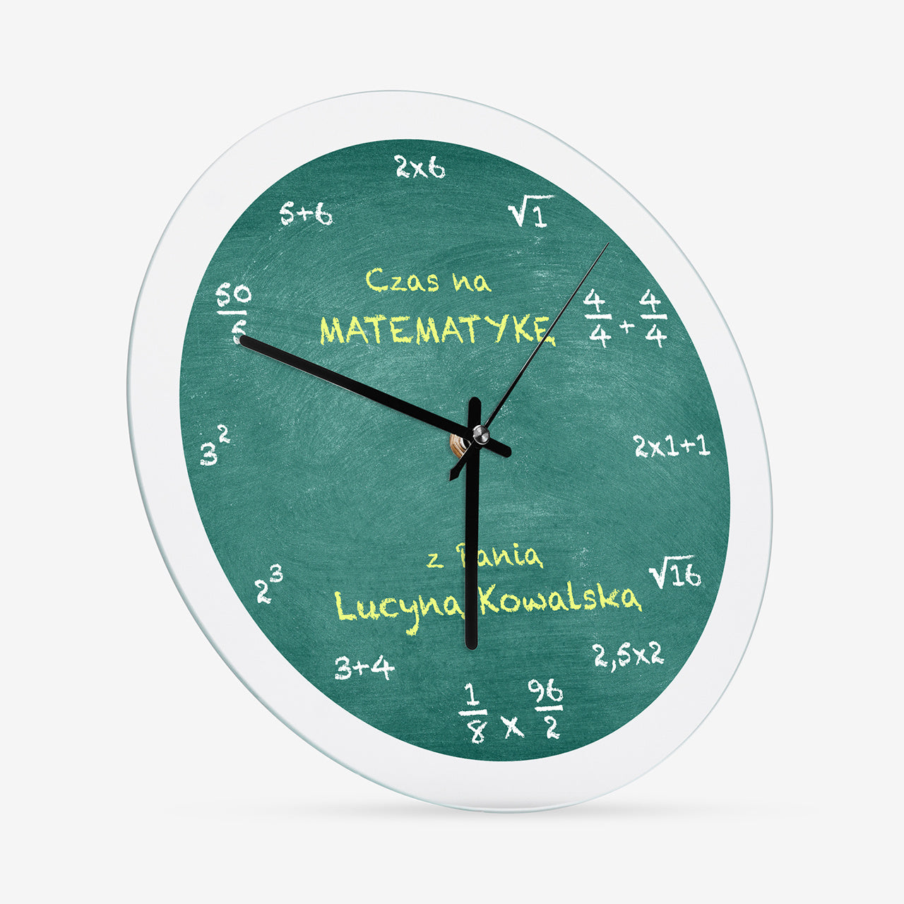 Zegar dla nauczycielki od matematyki - zegar matematyczny