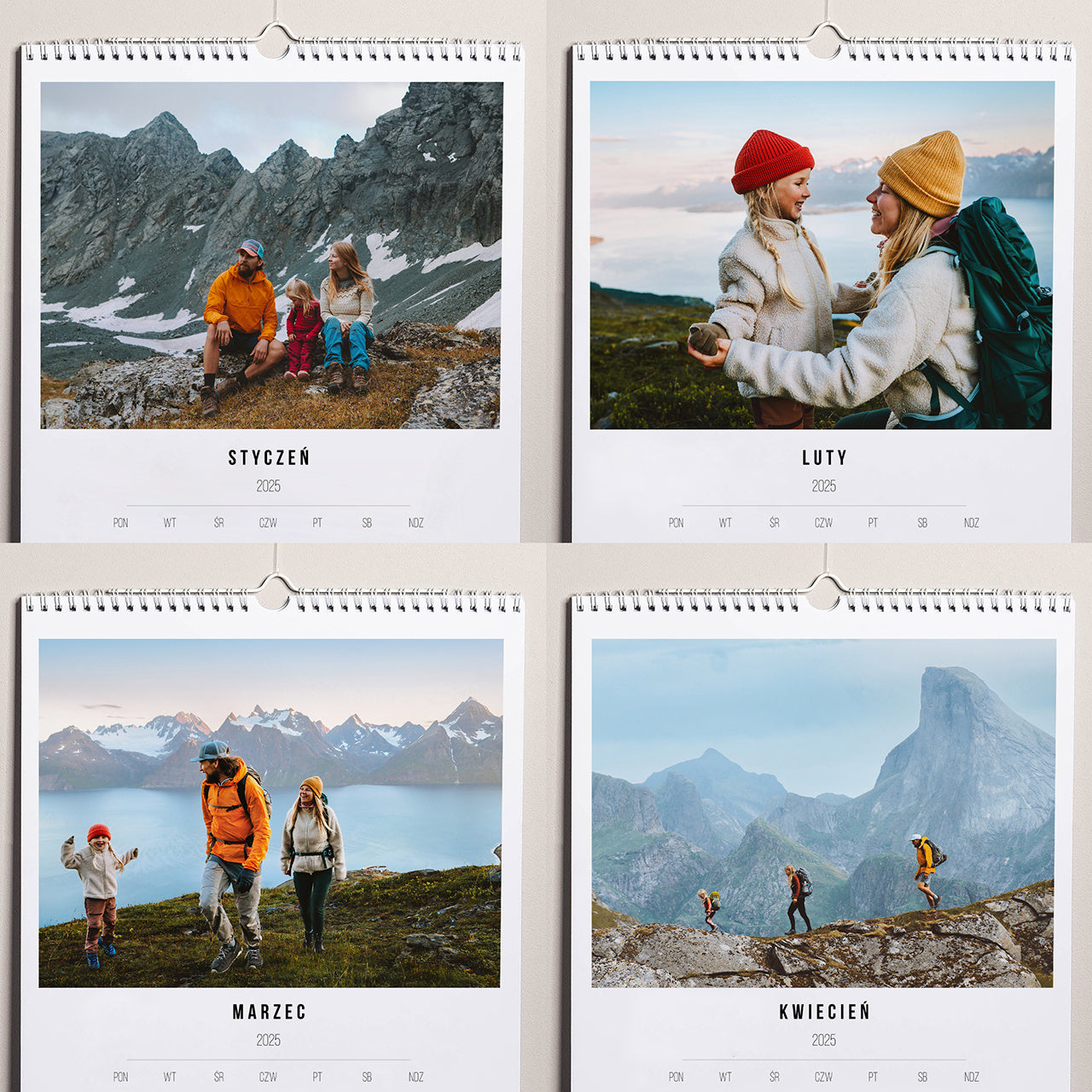 Ścienny kalendarz ze zdjęciami dla rodziny