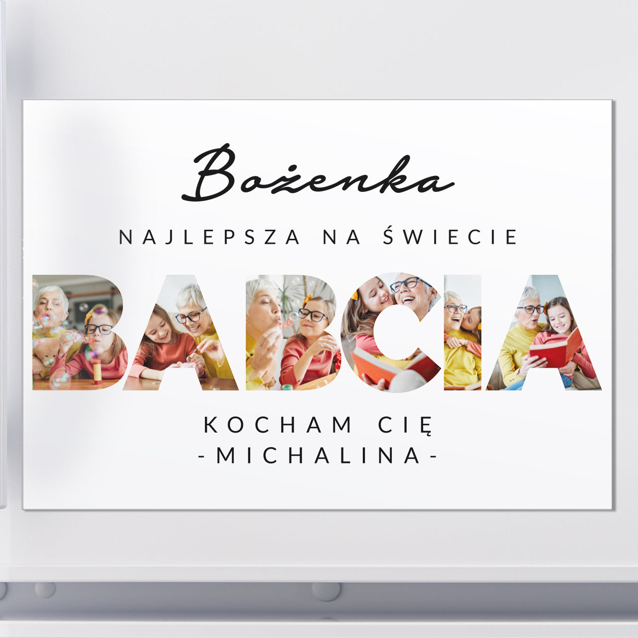 Personalizowany magnes ze zdjęciami - upominek na Dzień Babci magnes dla Babci ze zdjęciami magnes na lodówkę