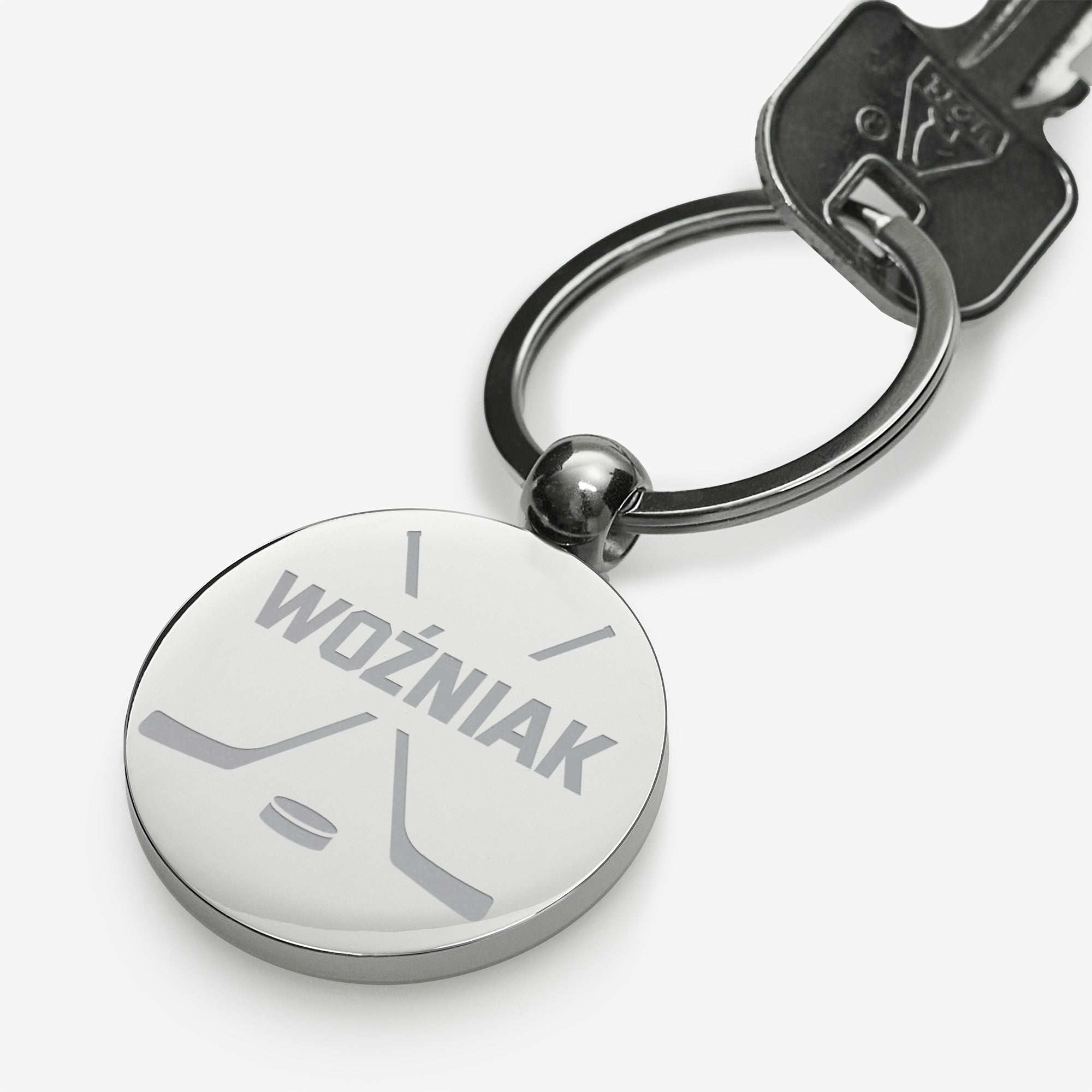 Brelok dla fana hokeja brelok dla hokeisty metalowy brelok personalizowany brelok prezent dla sportowca