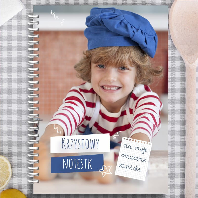 Personalizowany zeszyt na przepisy dla małego kucharza