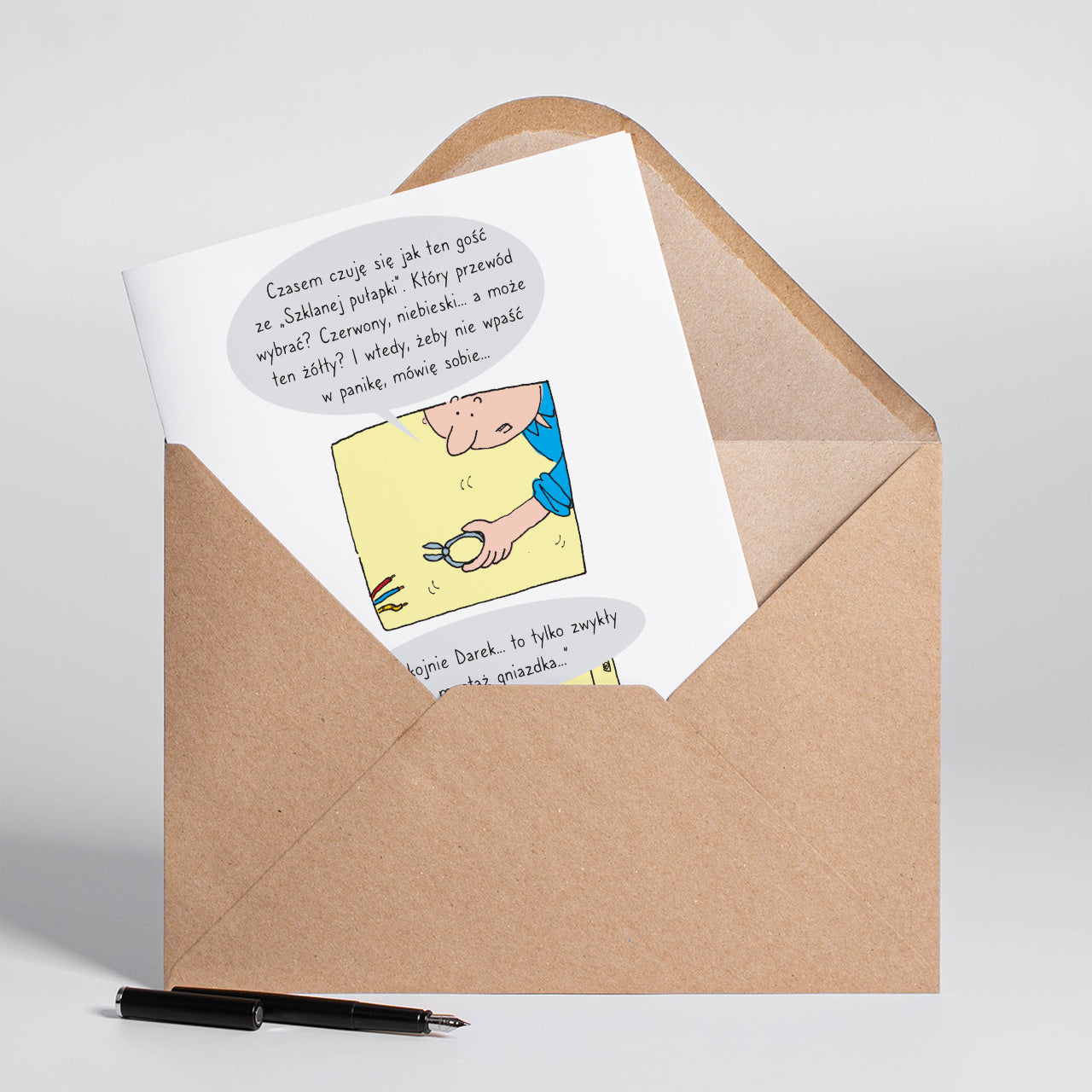 Duża kartka personalizowana dla elektryka A4 śmieszna kartka dla elektryka, upominek dla elektryka