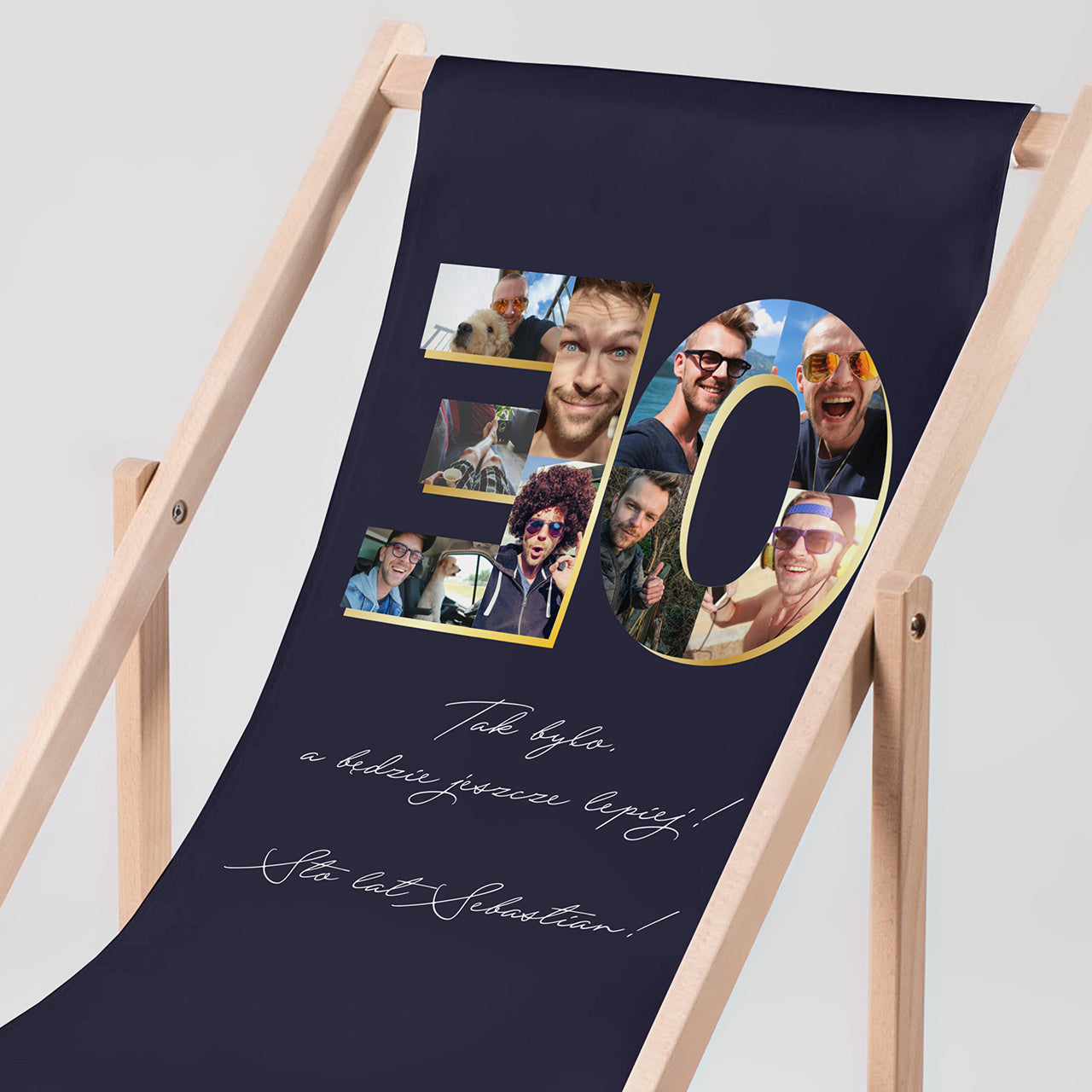 Leżak na 30 urodziny - personalizowany ze zdjęciami