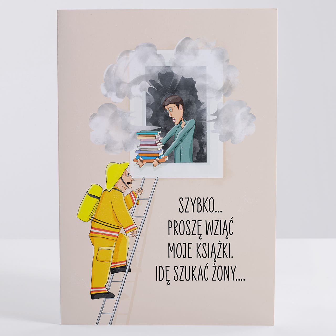 Urodzinowa kartka dla mola książkowego - Pożar