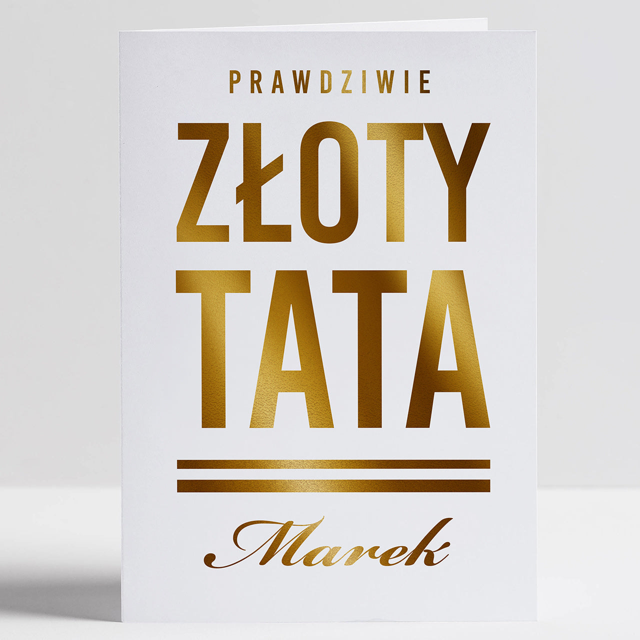 Elegancka kartka dla taty - Złoty Tata