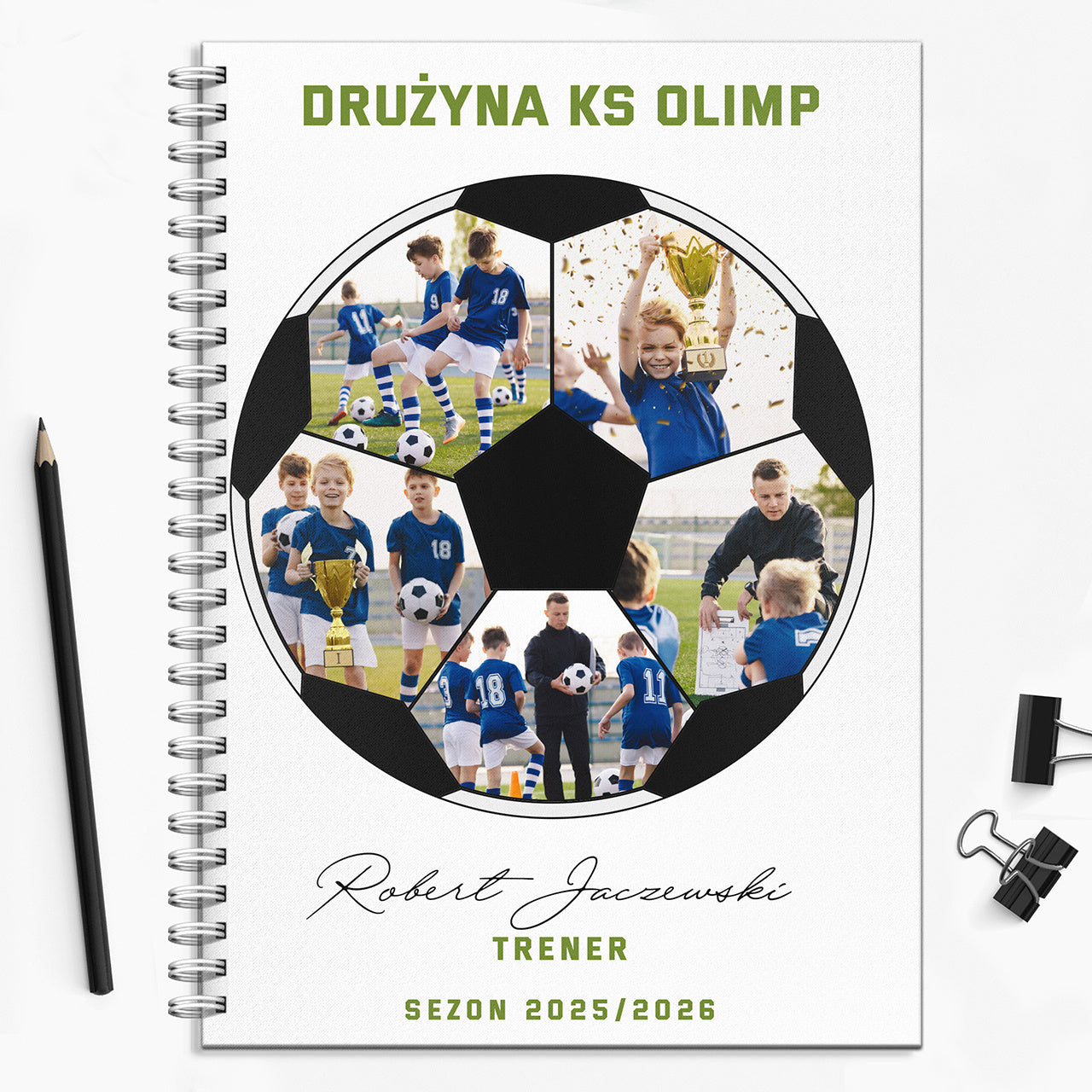 Notes personalizowany ze zdjęciami - prezent dla trenera piłki nożnej