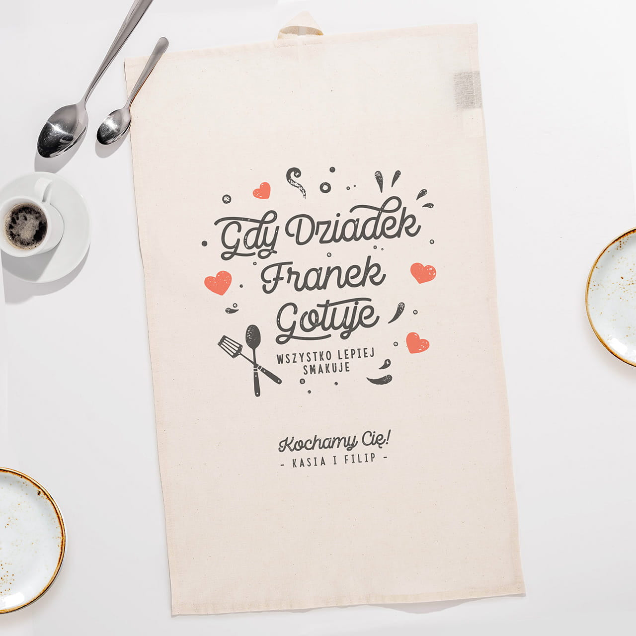 Personalizowany ręczniczek kuchenny - upominek dla dziadka ręcznik kuchenny upominek na dzień dziadka