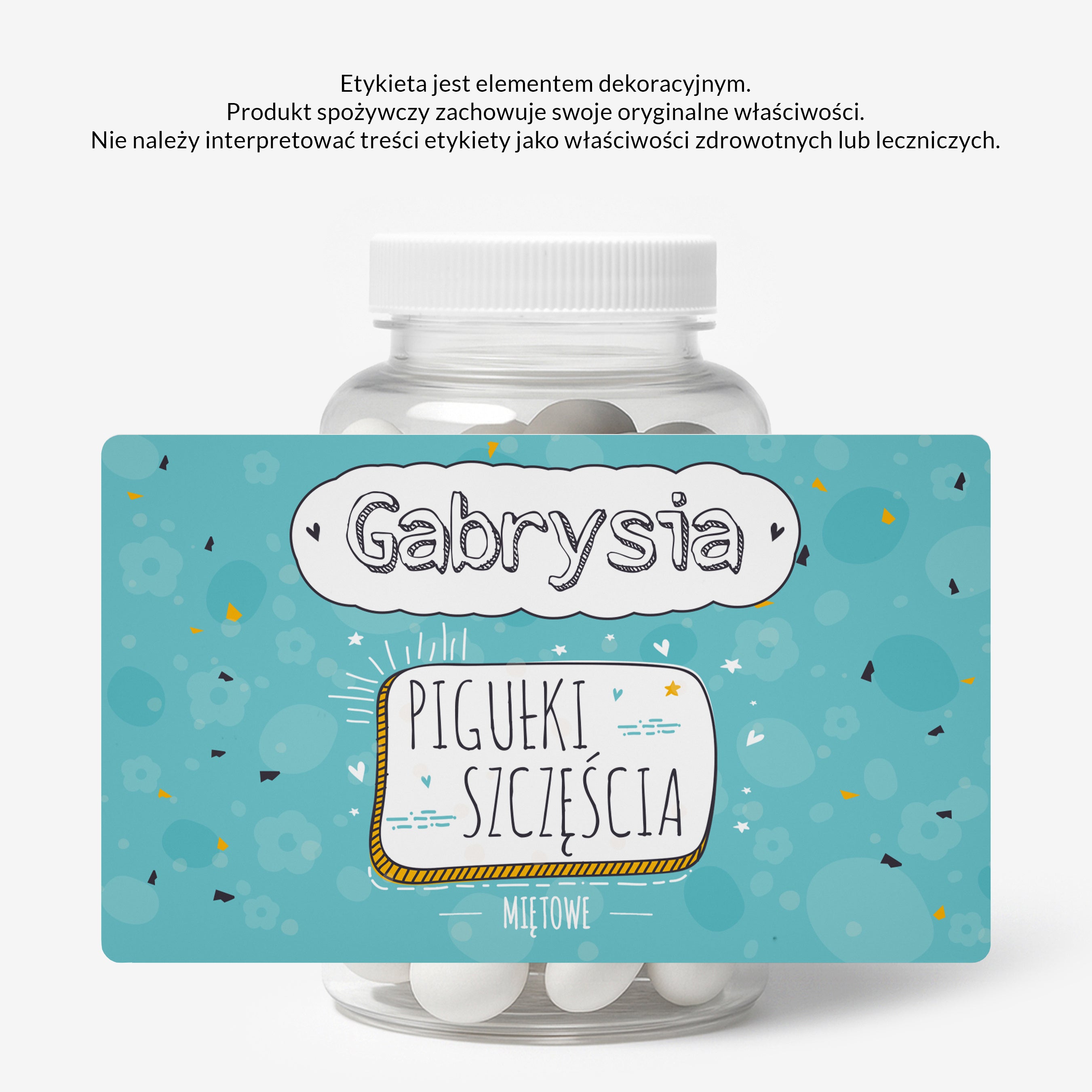 Zestaw cukierków miętowych z etykietą do personalizacji prezent dla przyjaciółki cukierki miętowe