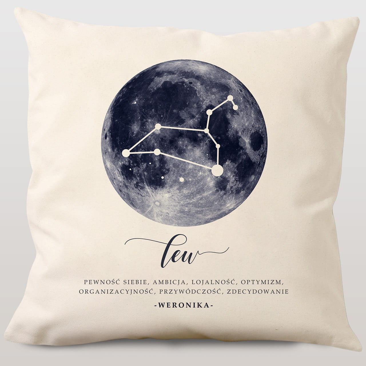 Poduszka ze znakiem zodiaku - lew prezent dla lwa personalizowana poduszka poduszka z nadrukiem Lew