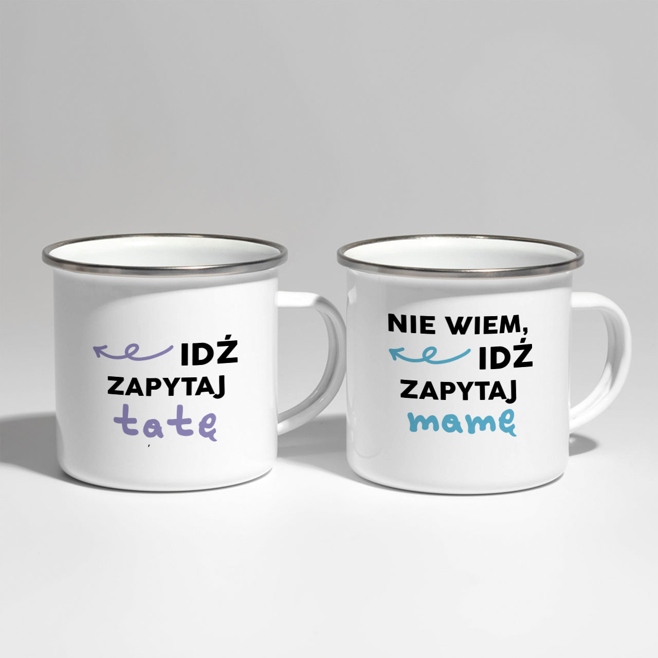 Kubki emaliowane dla rodziców - idź zapytaj