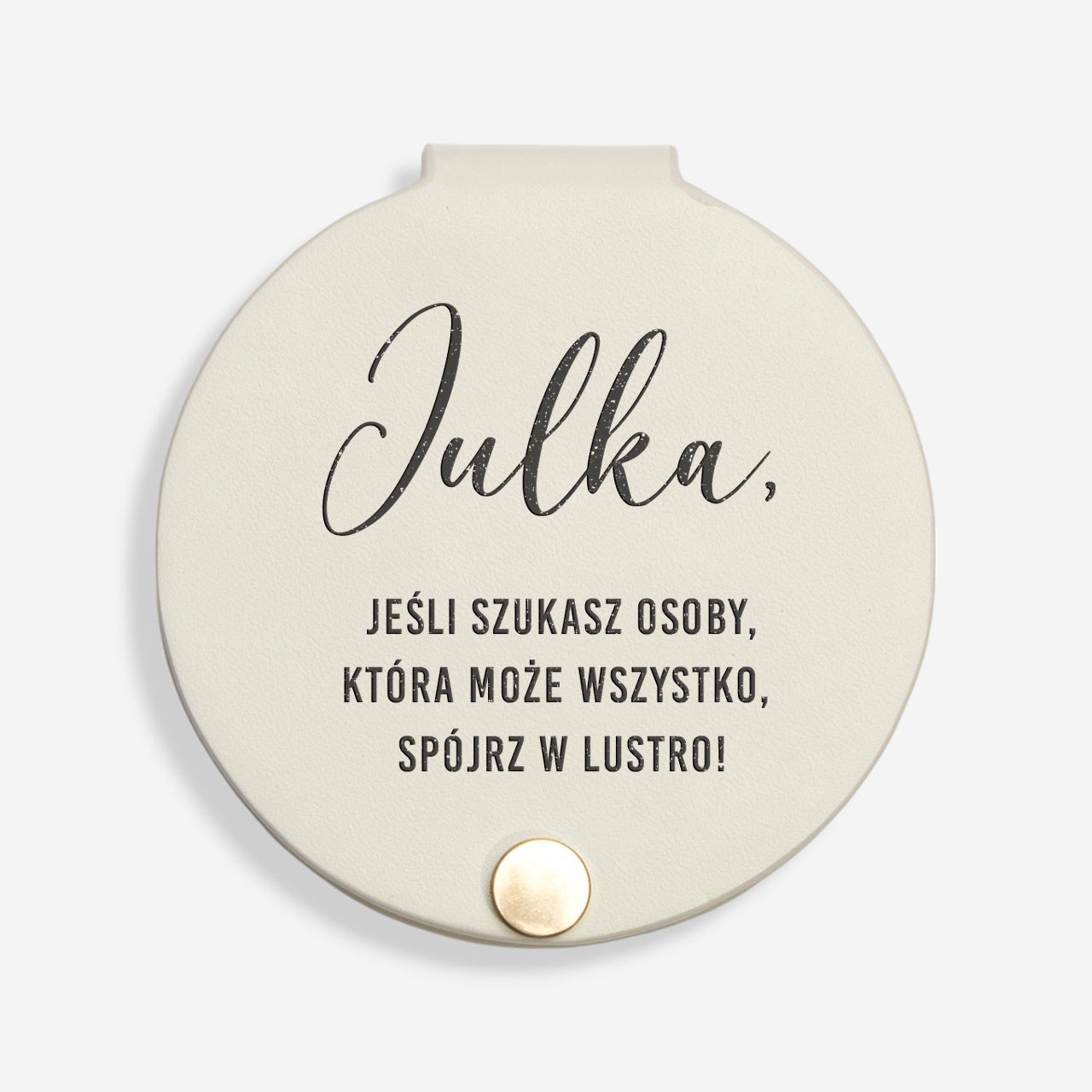 Personalizowane lusterko kieszonkowe - prezent motywacyjny lusterko z grawerem prezent dla przyjaciółki