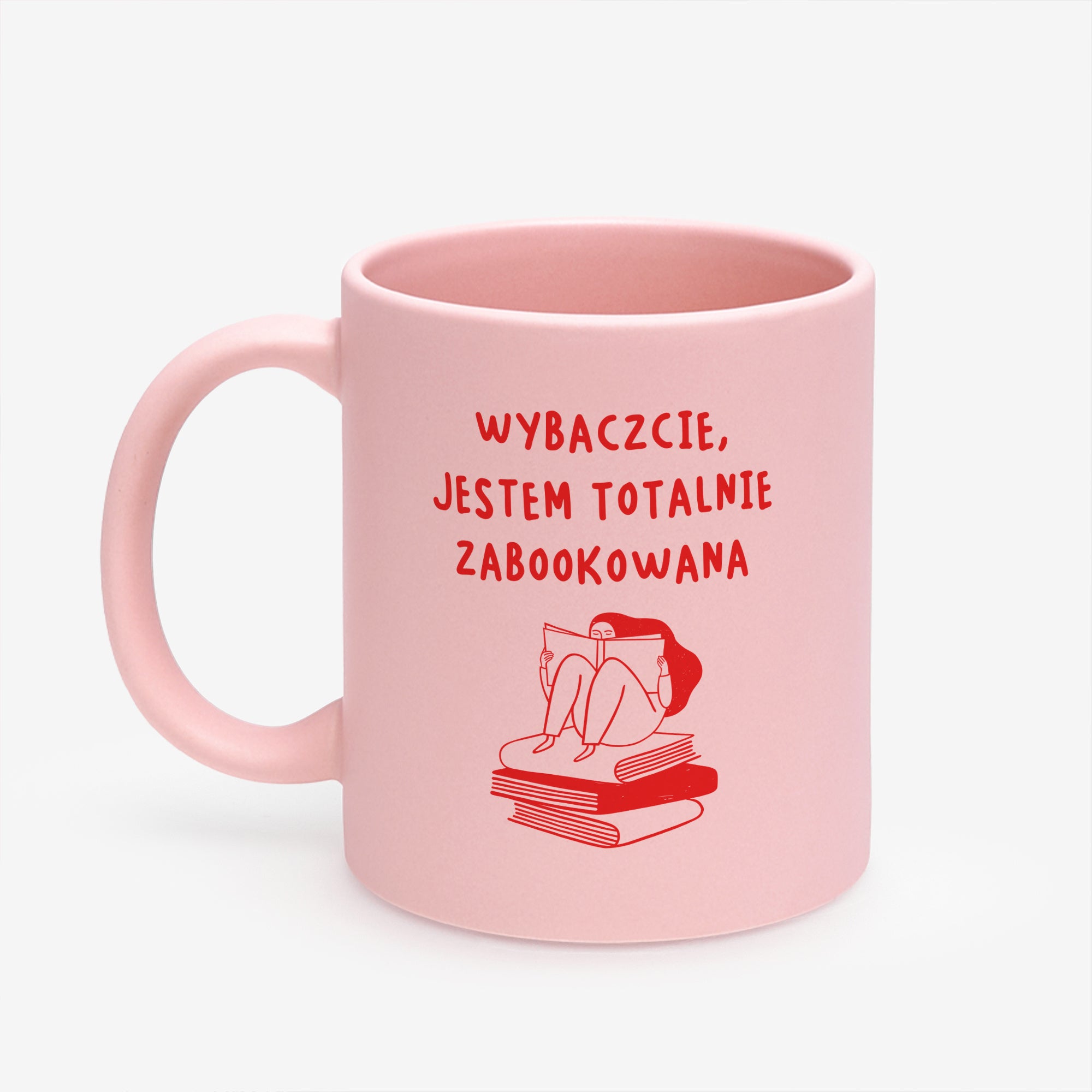 Różowy kubek dla książkary – zabookowana prezent dla książkary prezent dla niej  personalizowany kubek 