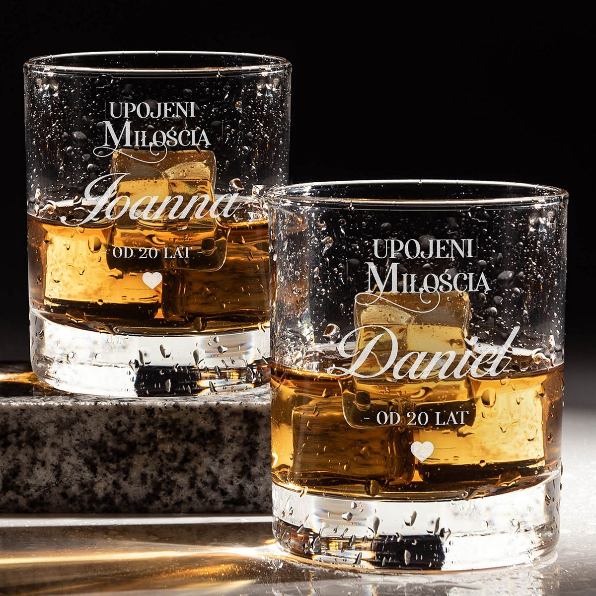 Zestaw szklaneczek do whisky na prezent z okazji 20 Rocznicy Ślubu