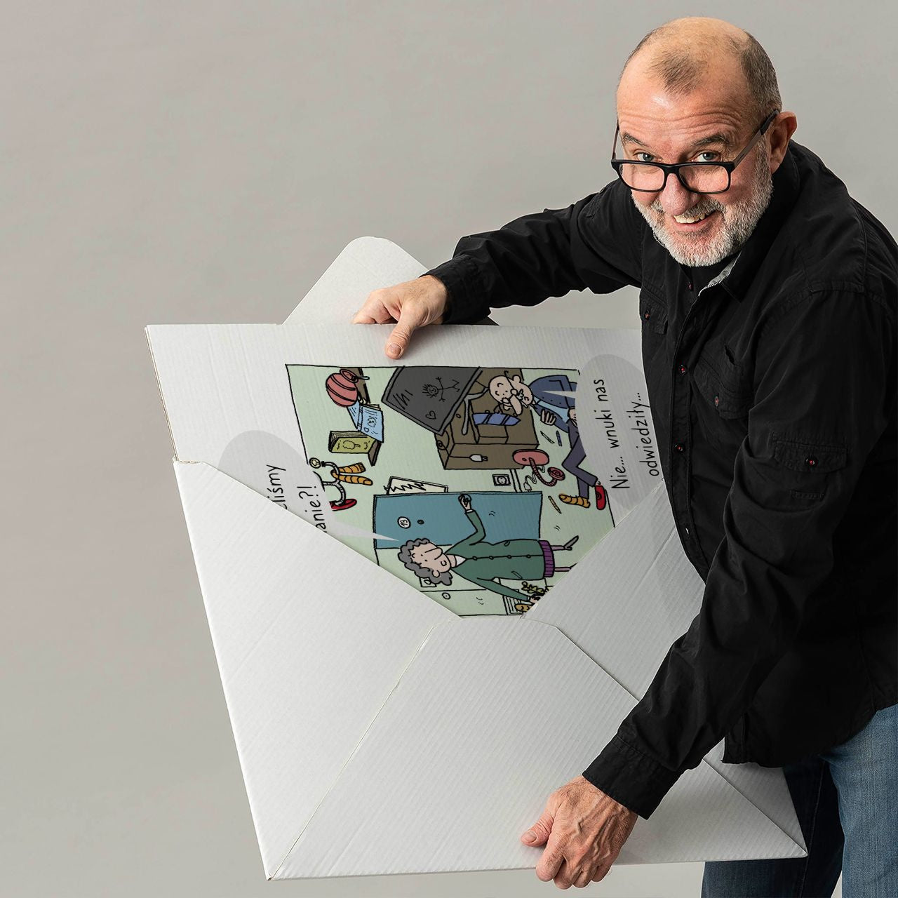 Śmieszna kartka na Dzień Babci i Dziadka A4 kartka dla babci i dziadka upominek na Dzień Babci i Dziadka