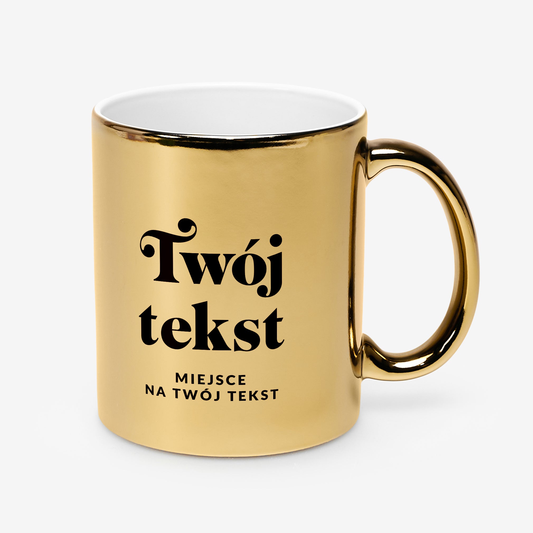 Złoty kubek z Twoim tekstem kubek personalizowany kubek z własnym nadrukiem
