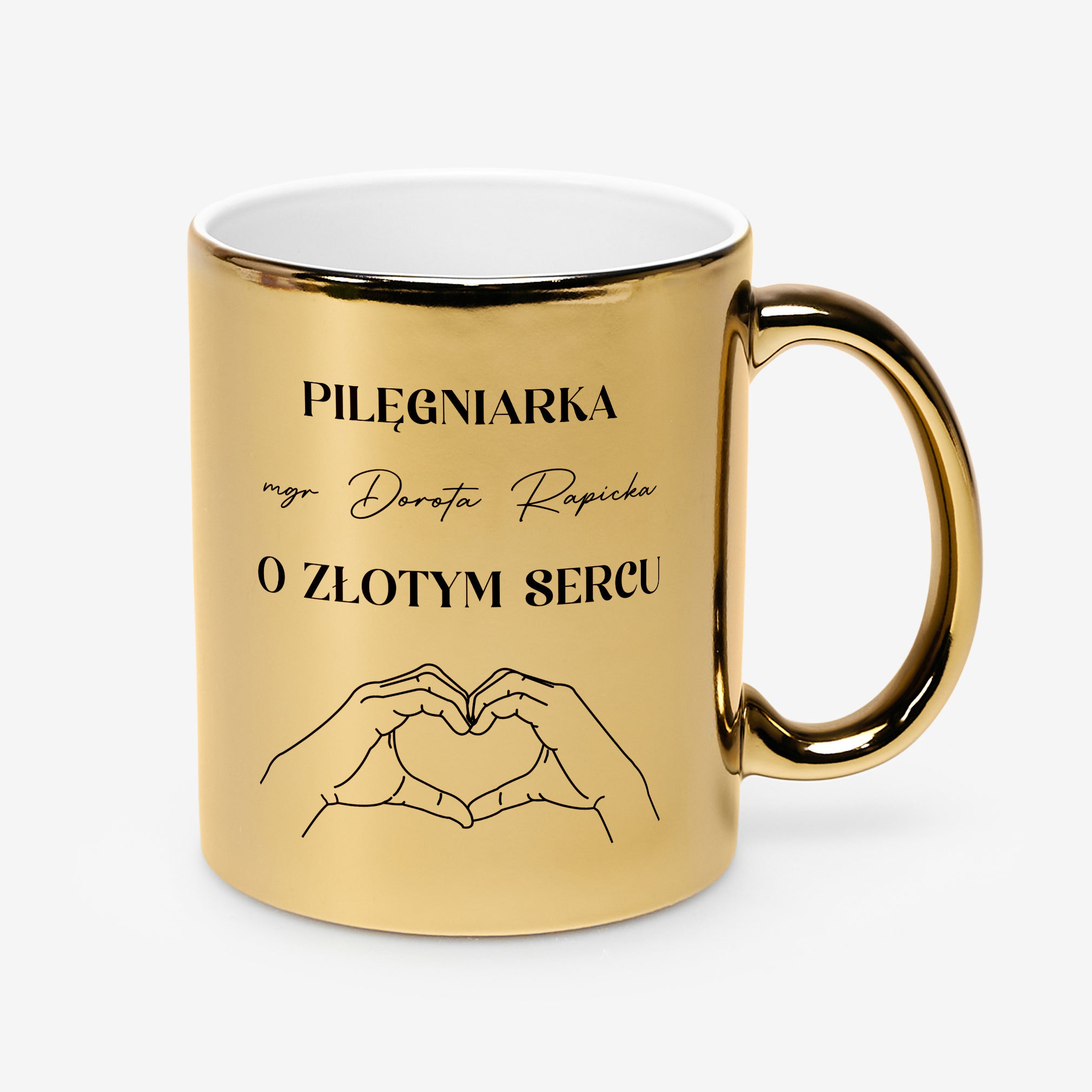 Złoty kubek dla pielęgniarki upominek dla pielęgniarki personalizowany kubek dla pielęgniarki