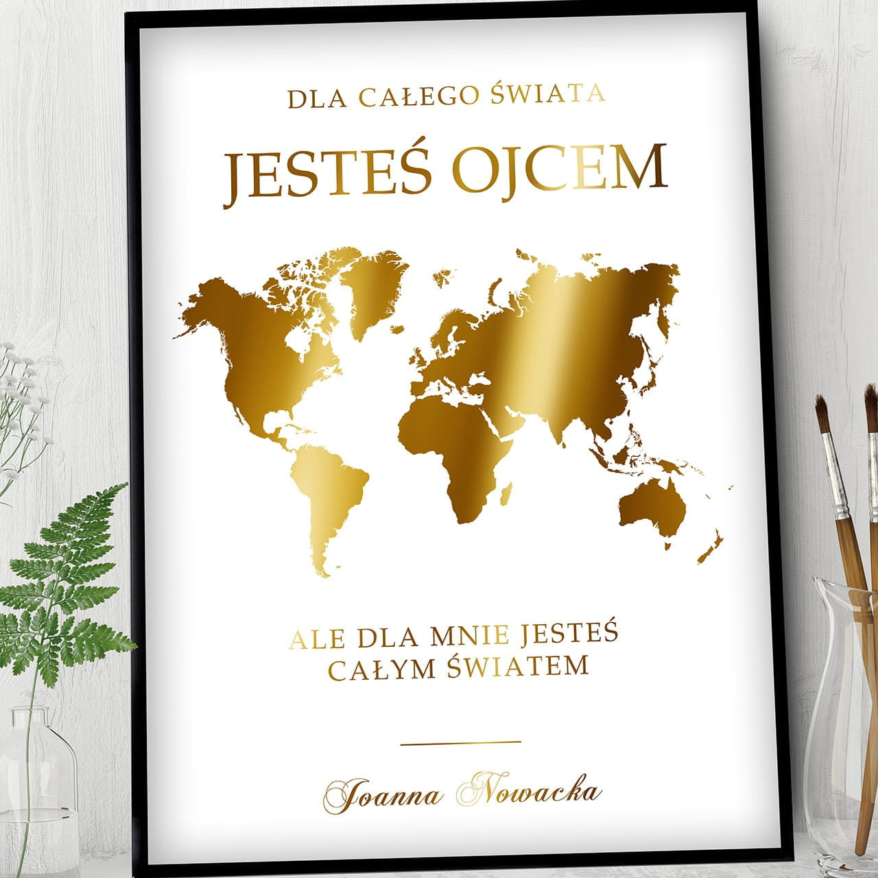 Plakat ze złoceniem dla taty