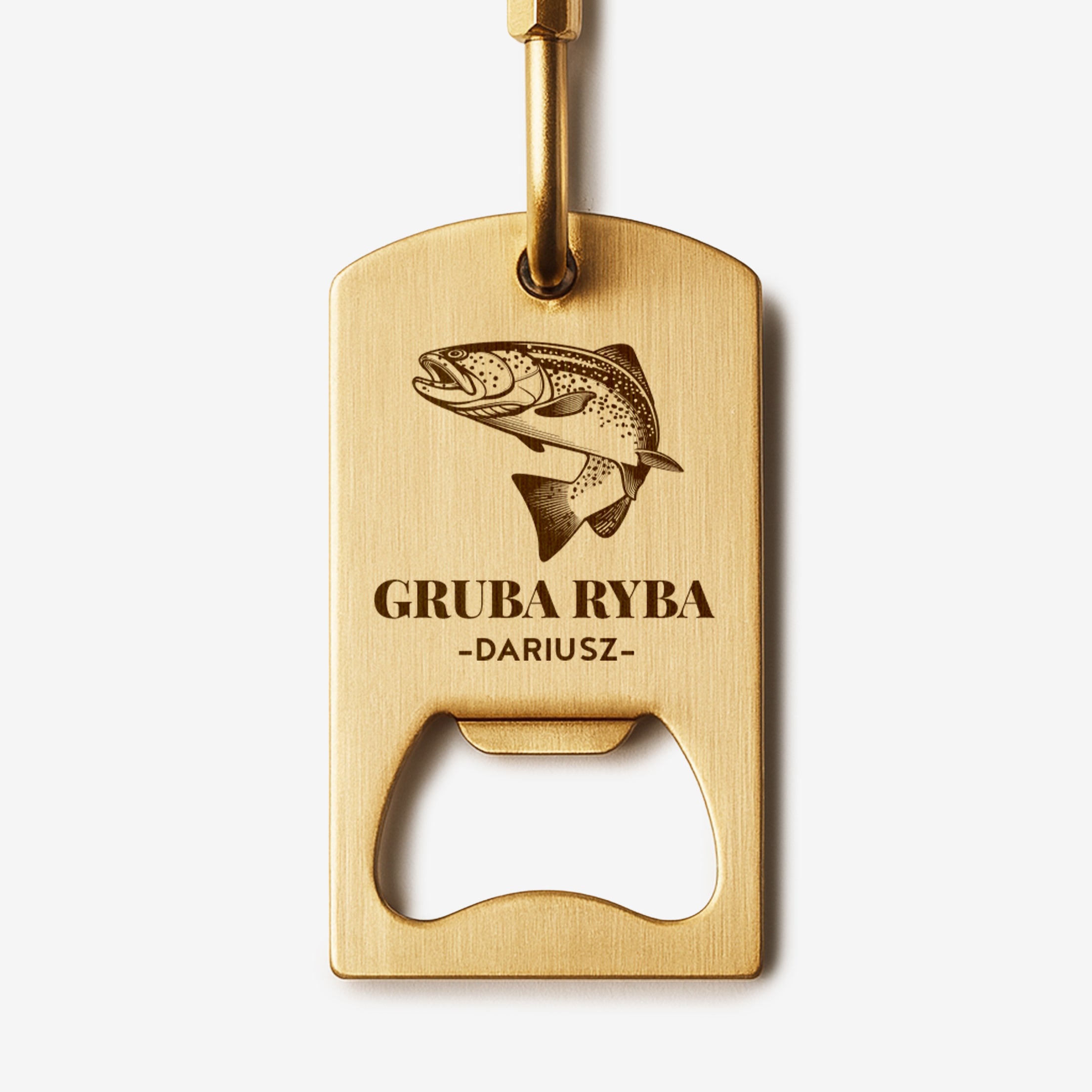 Brelok otwieracz GRUBA RYBA upominek dla wędkarza otwieracz do piwa prezent dla wędkarza