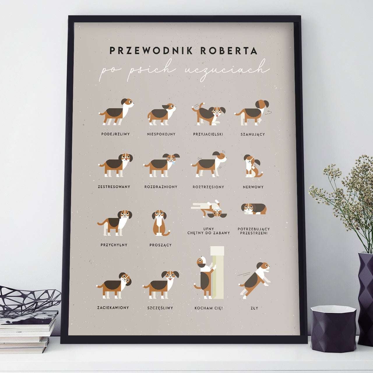 Personalizowany plakat z psami prezent dla psiarza plakat personalizowany prezent dla miłośnika psów plakat psy