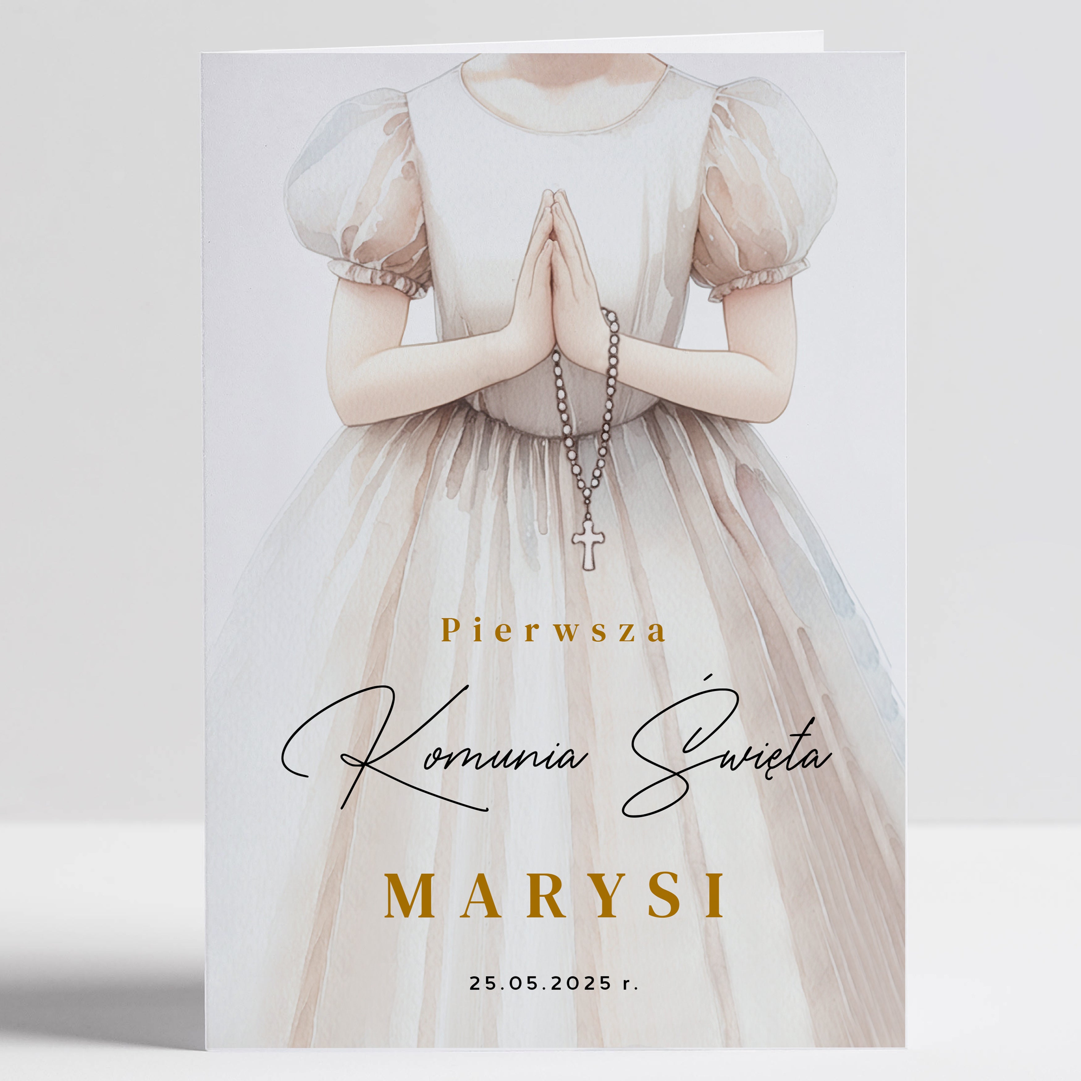 Kartka z personalizacją - upominek na komunię dla dziewczynki upominek komunijny prezent na Pierwszą Komunię