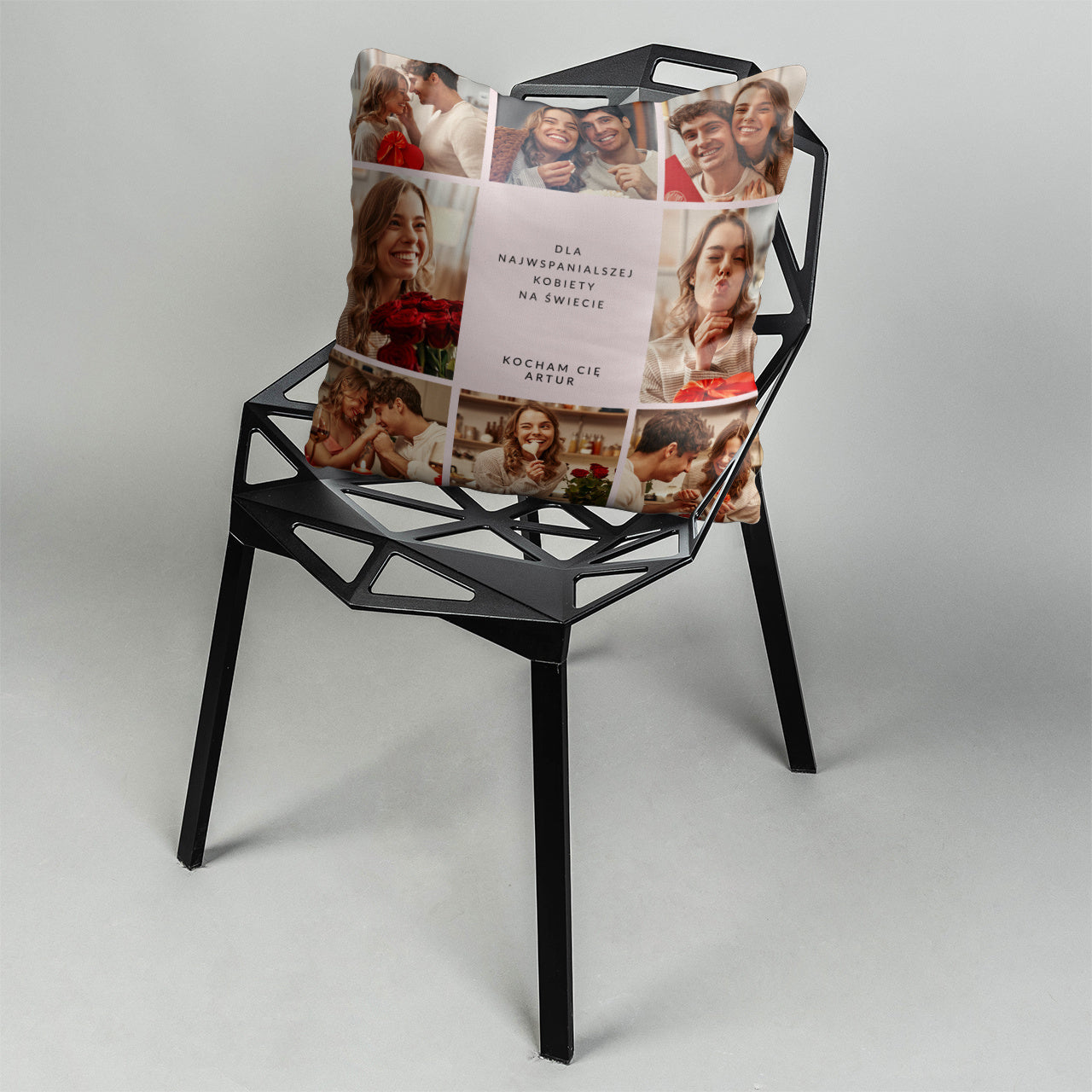 Personalizowana poduszka na Dzień Kobiet - kolaż zdjęć