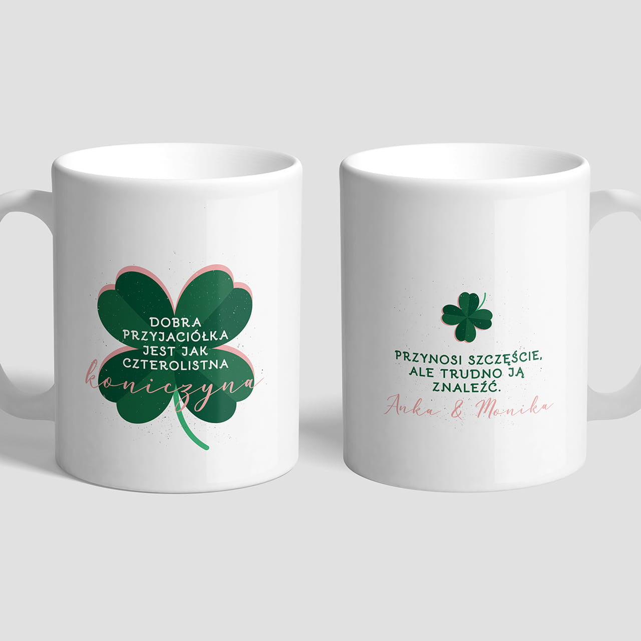 Kubek szczęścia - Koniczyna - prezent dla przyjaciółki kubek dla przyjaciółki personalizowany kubek