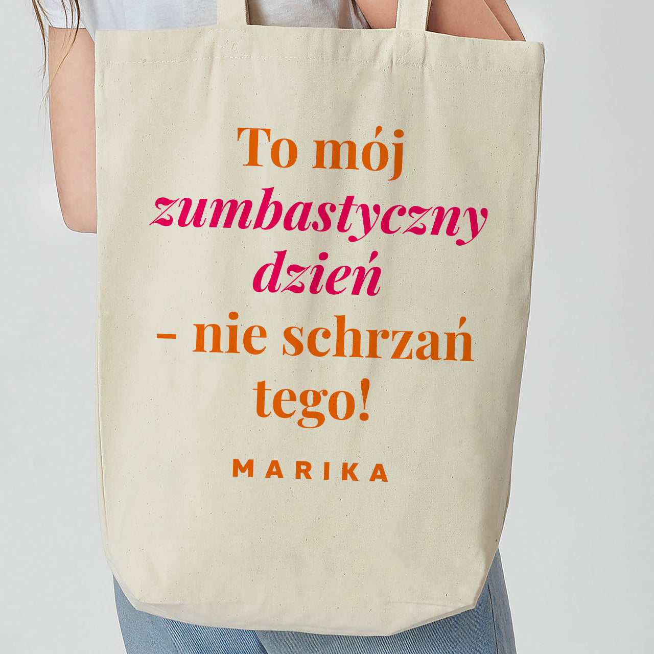 Bawełniana torba na zakupy – zumba prezent dla miłośniczki tańca torba z nadrukiem 