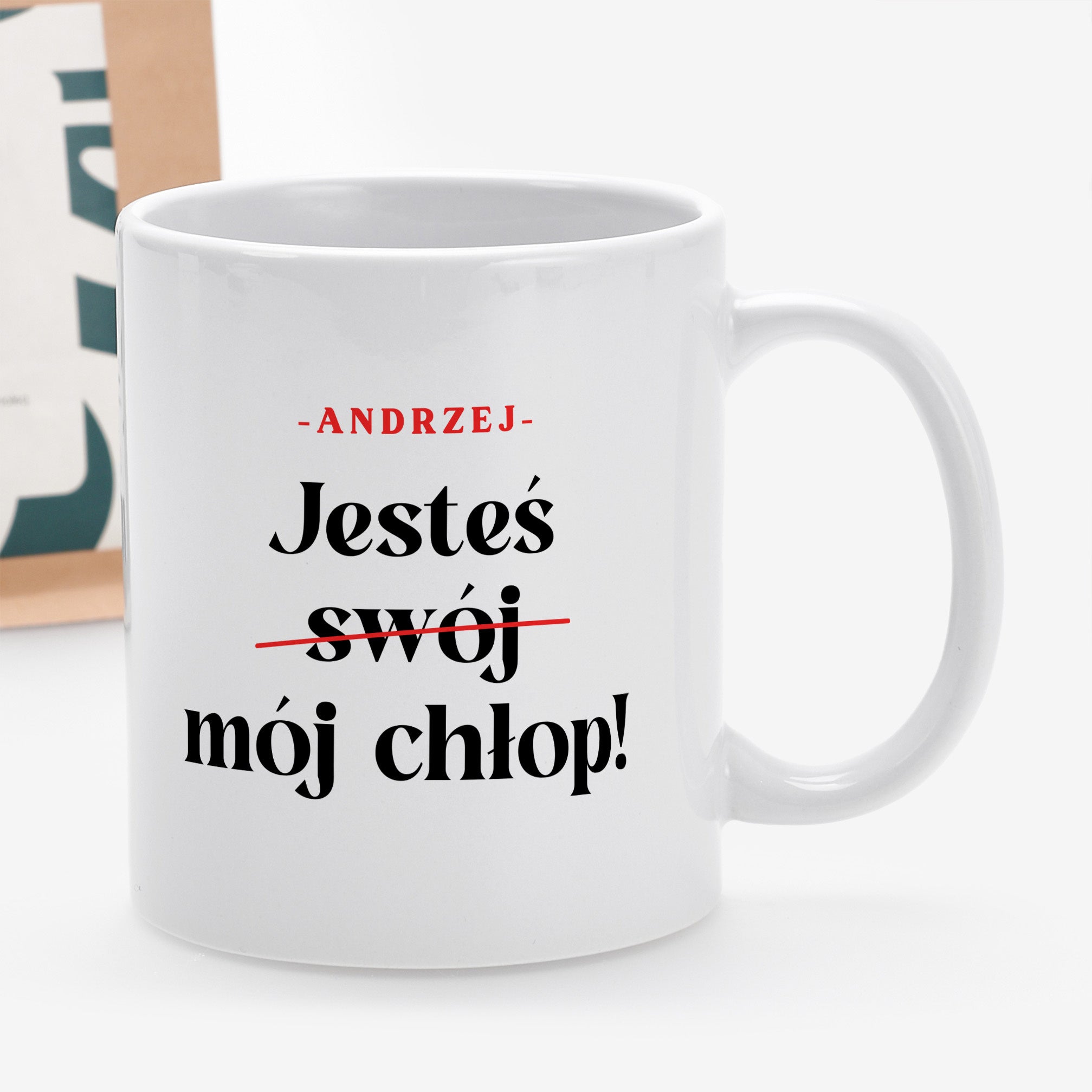 Kubek personalizowany i kawa - Jesteś Mój Chłop - zestaw prezentowy dla chłopaka dla niego prezent dla chłopaka