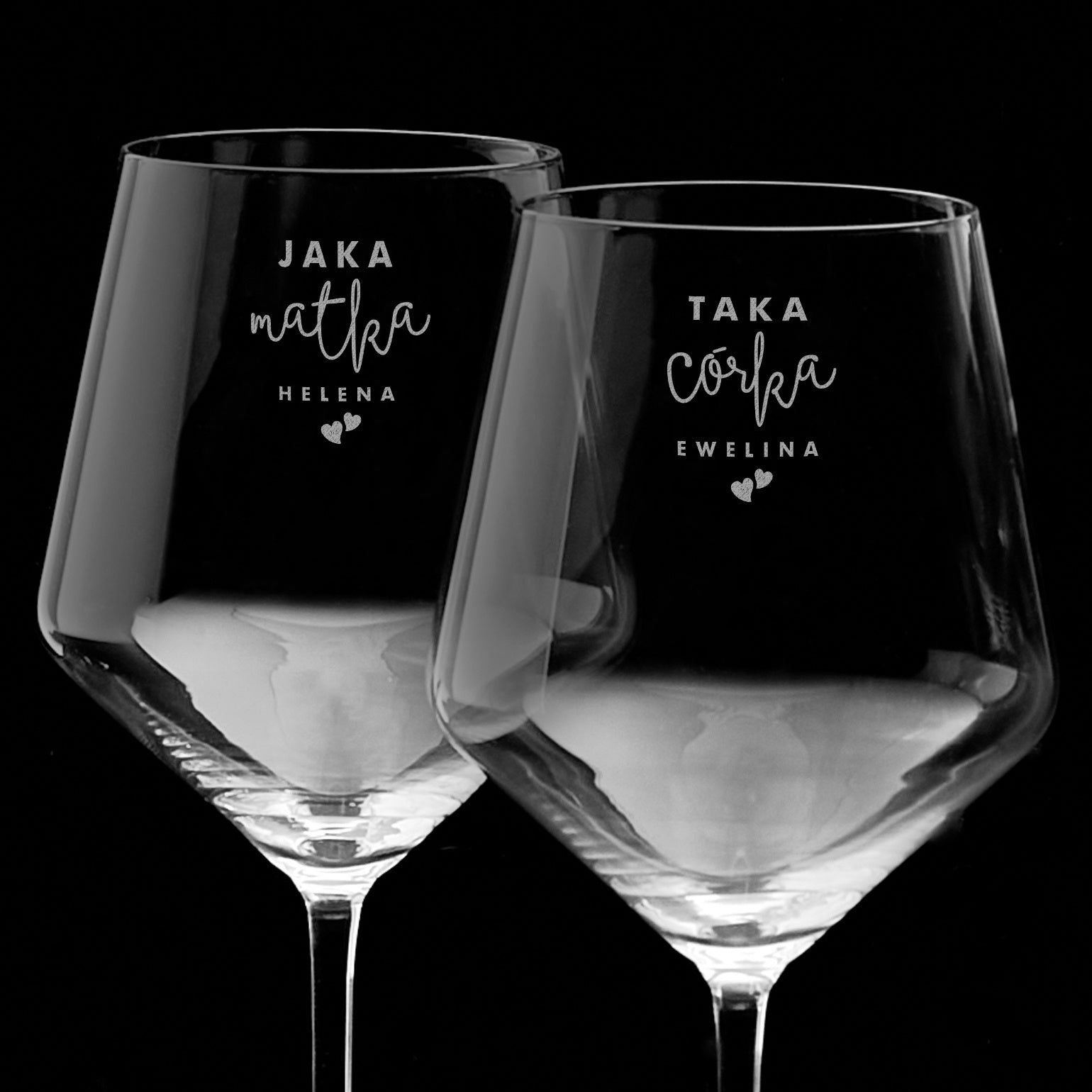 Zestaw kieliszków do wina - prezent dla mamy i córki kieliszki do wina kieliszki na wino personalizowane kieliszki
