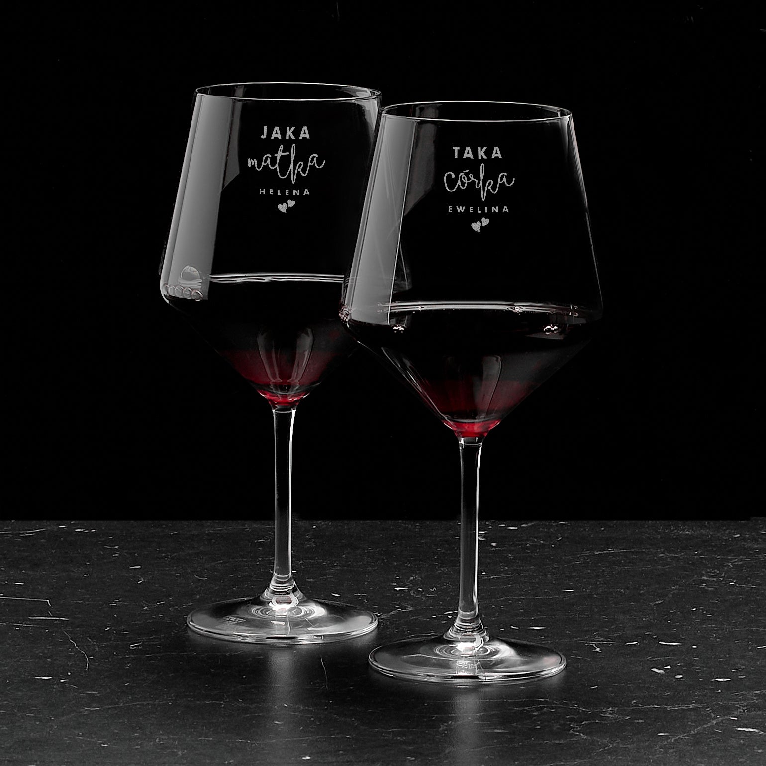 Zestaw kieliszków do wina - prezent dla mamy i córki kieliszki do wina kieliszki na wino personalizowane kieliszki